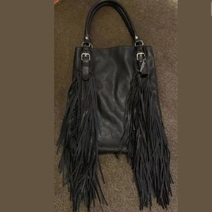 Free People x Urban Originals  Fringe Hobo Black